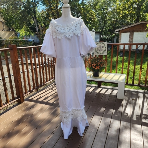 White Unbranded Plus size Mermaid Stretchy Long Dress Size 2XL - Picture 7 of 13